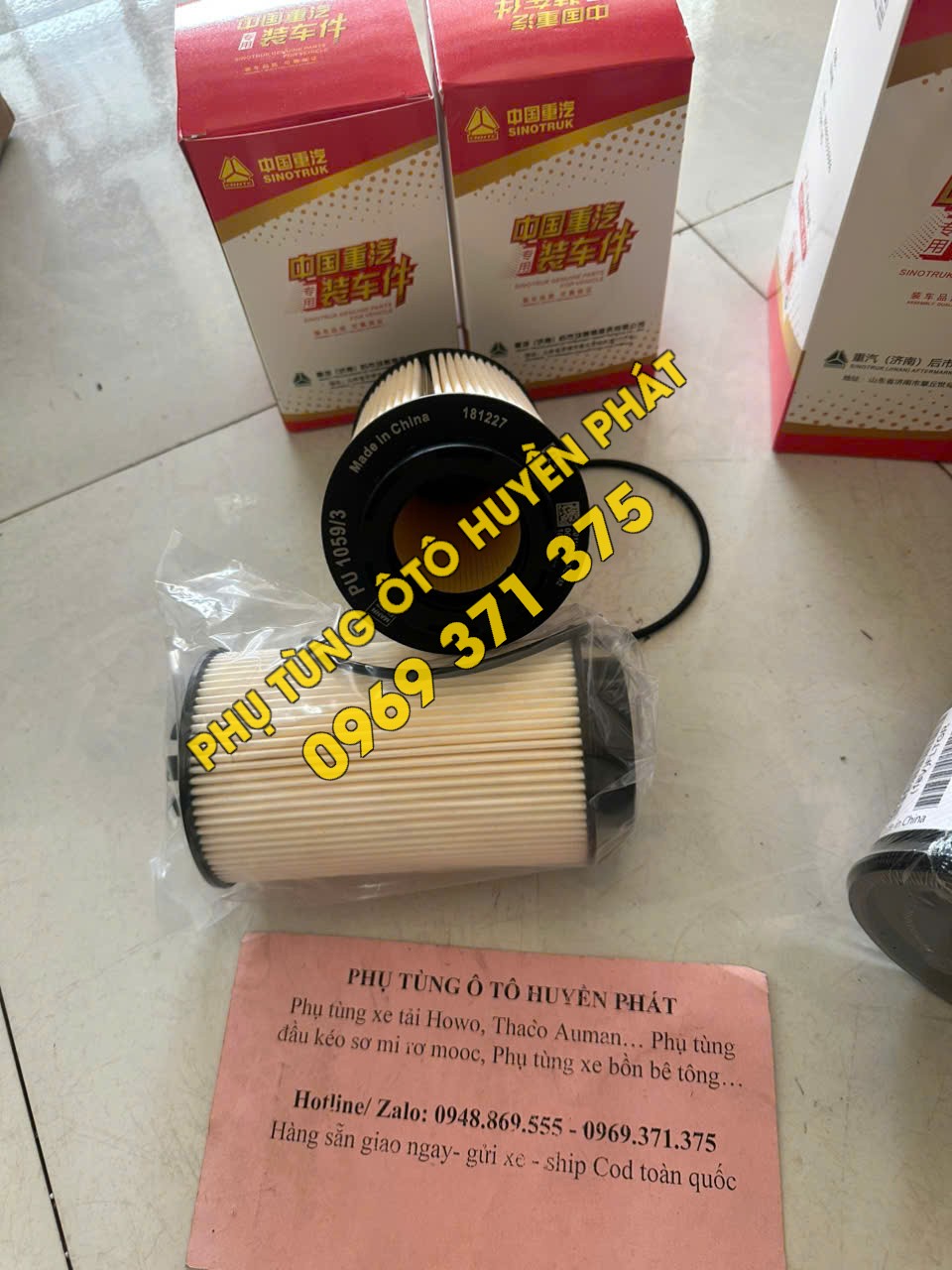 Bộ lọc nhiên liệu-lọc nhớt xe Howo Man vimid VX350